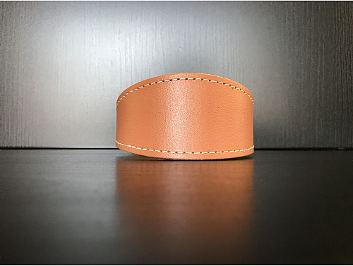 Lined Salmon - Whippet Leather Collar - Size S
